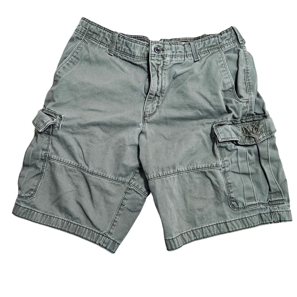 Timberland‎ Cargo Shorts Mens 34 Olive Green Relaxed Fit Cotton 581T041